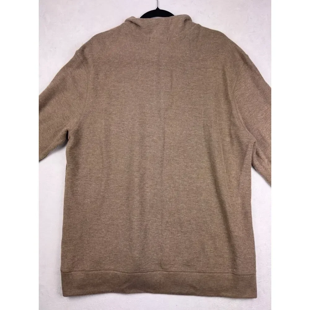 Banana Republic Quarter-Zip Sweater Men’s XL Tan Minimalist Cotton Blend